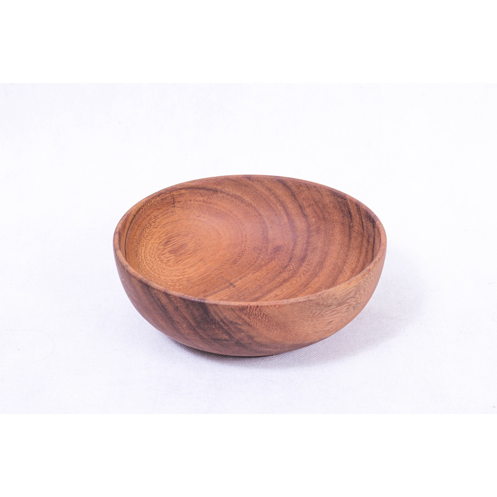 Mangkok Kayu Akasia Food Grade Ukuran D : 18 T : 7 C : 5 Mangkuk Makanan Kayu Asli