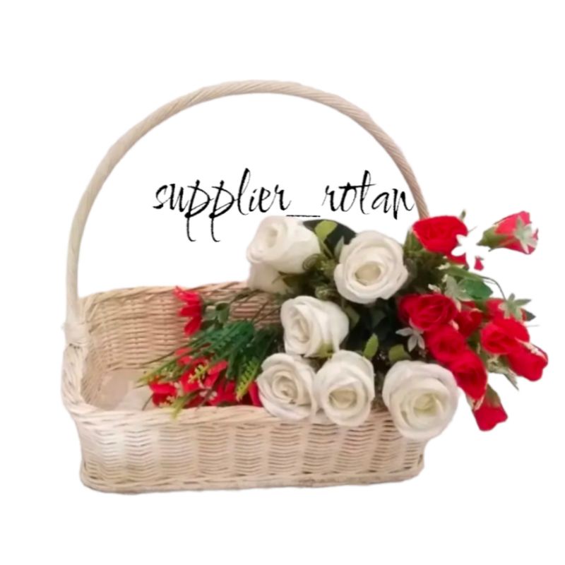 kotak rotan / keranjang tangkai rotan / kotak serbaguna / florist / vas bunag rotan / keranjang rota