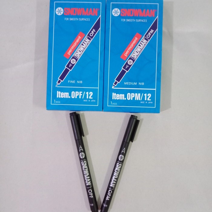 

murah PEN SNOWMAN OHP PULPEN PERMANENT MARKER OPF FINE / OPM MEDIUM - OPM / Medium
