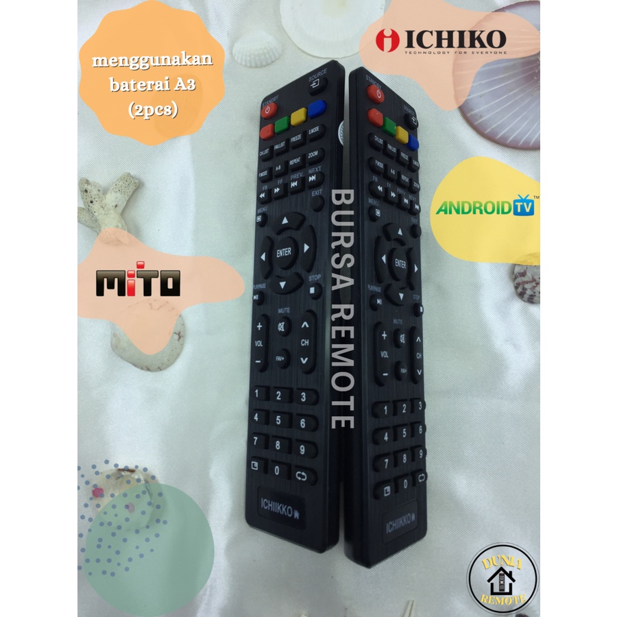 Remot Remote Tv Mito Ichiko Led Lcd Smart Tv Android Tanpa Setting