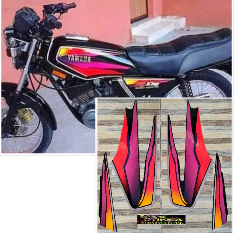 striping original Yamaha RX KING hitam merah tahun 1999