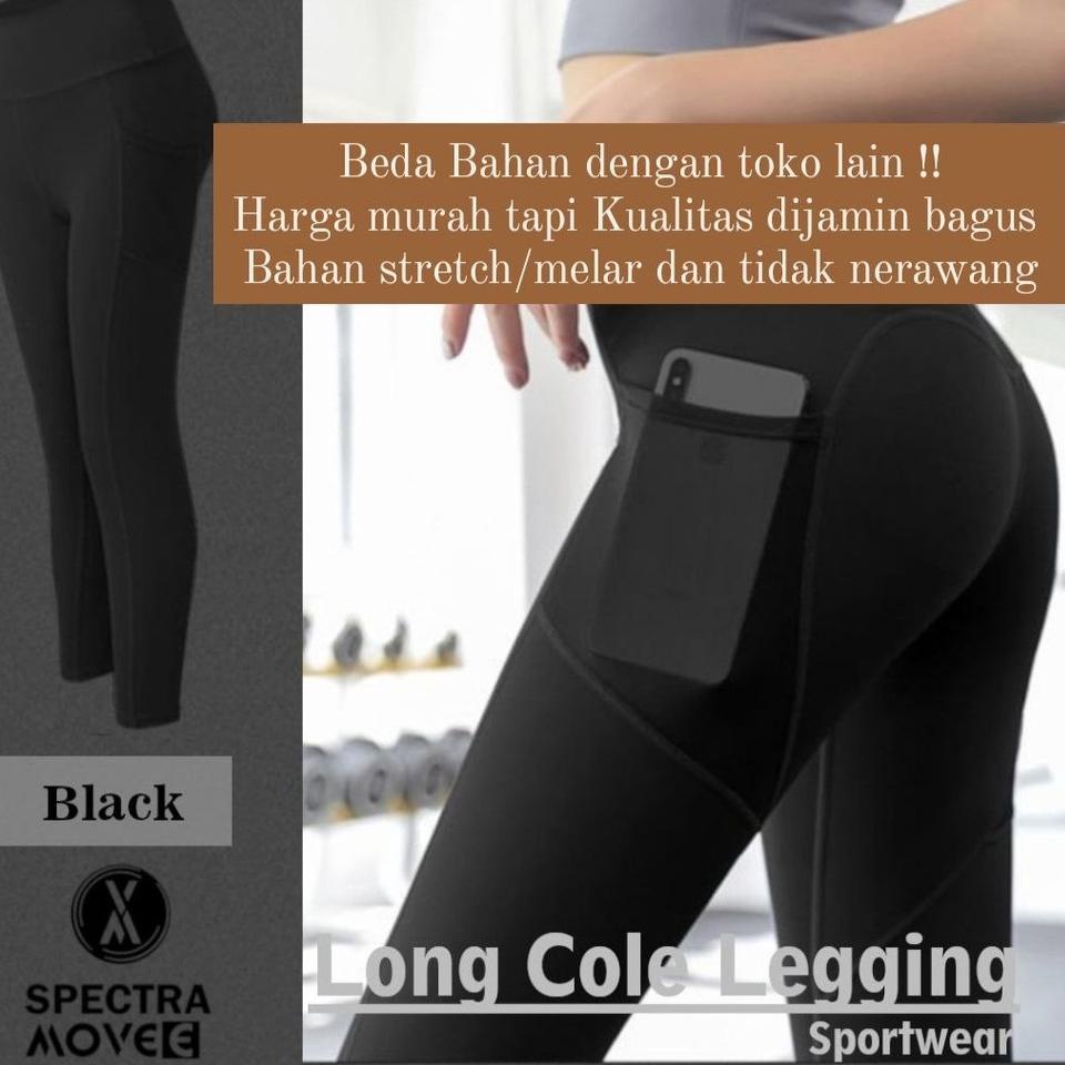 Menarik.. Legging Sport M-XXL LONG COLE LEGGING kantong celana olahraga wanita legging zumba celana 
