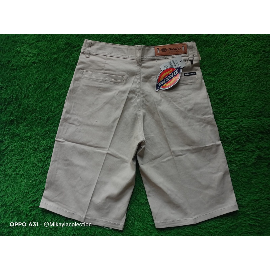 Celana Chino Pria Pendek Cream Dickies Premium Full Acc