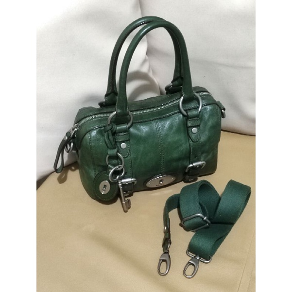 Fossil Maddox Satchel S Speedy Small Marlow Foldover Wristlet Hijau