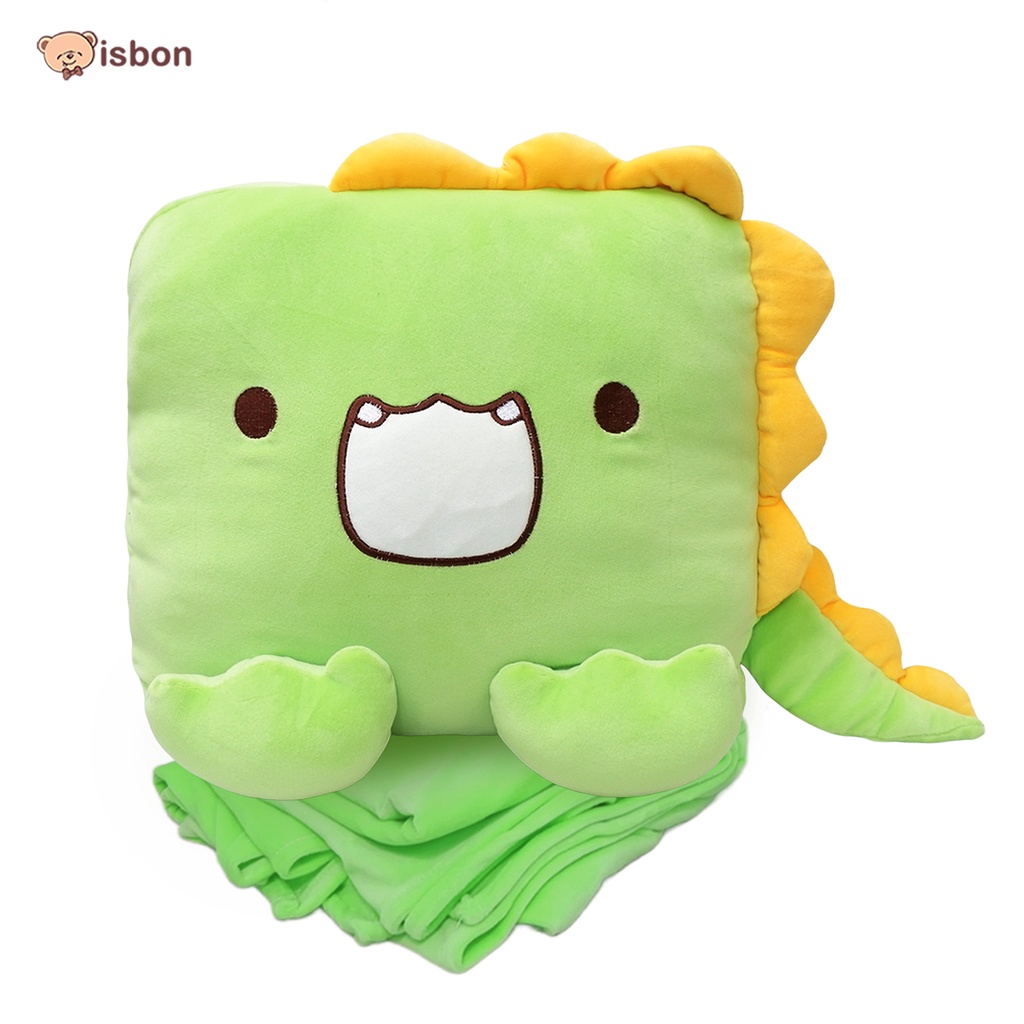 Balmut Bantal Selimut Motif Dino Lucu Warna Hijau Leci Cocok Untuk Traveling Mudah dibawa Hangat dan Nyaman By ISTANA BONEKA