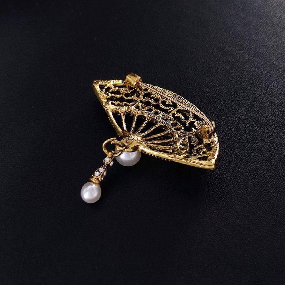 Bros Kipas Enamel Agustinina Gaya Kuno Perhiasan Elegan Menetes Minyak Gaya Kuno Hadiah Alloy Gaya Cina Kerah Pin