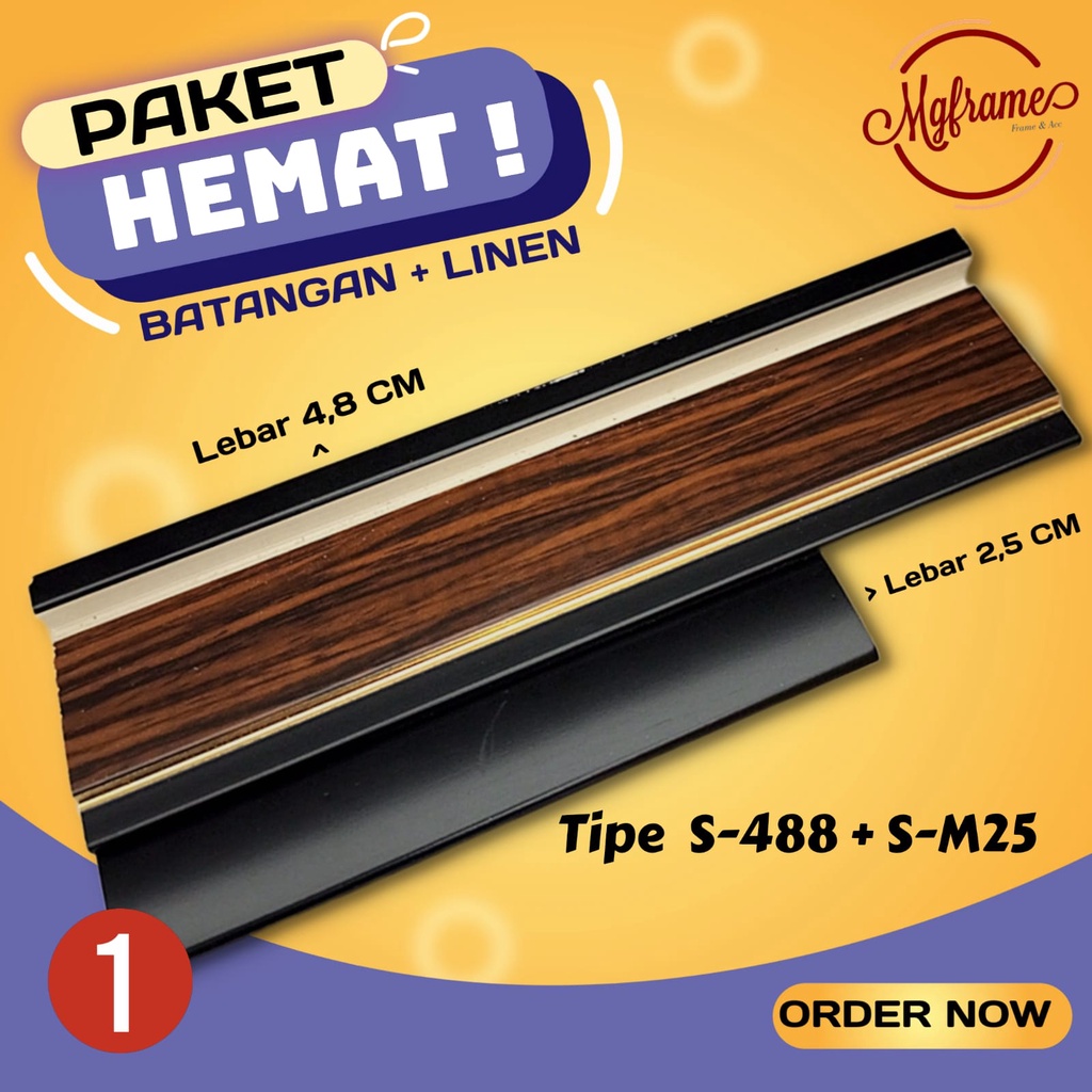 PAKET HEMAT BATANGAN FIBER 4CM PLUS MINIMALIS/BATANGAN PIGURA