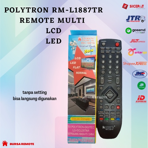 Remot / Remote TV POLYTRON Multi Tabung LCD LED RM-L 1887 TR tanpa setting