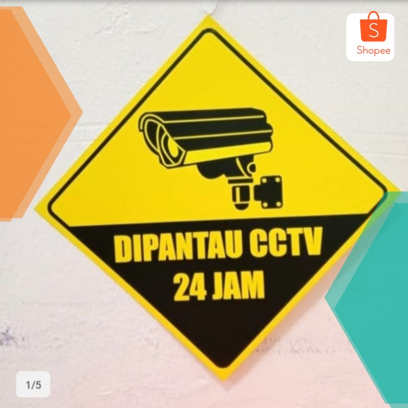 

Promo stiker rambu DIPANTAU CCTV 24JAM / sticker sign rambu cctv - Kuning 15x15 Elegan