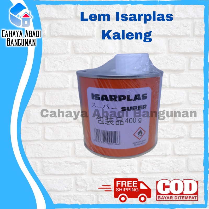 LEM PVC ISARPLAS KALENG 400 GRAM / LEM PIPA KALENG 400 GR KUAS