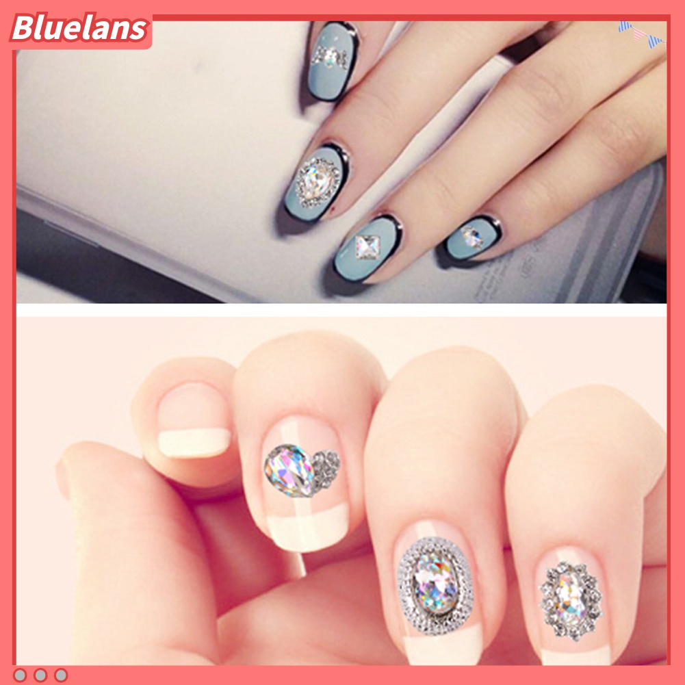 (In Stock) Kacamata Hitam Lensa Warna Warni ♡1 Kotak Berlian Imitasi Glitter 3D Aneka Warna Untuk Dekorasi Nail Art DIY