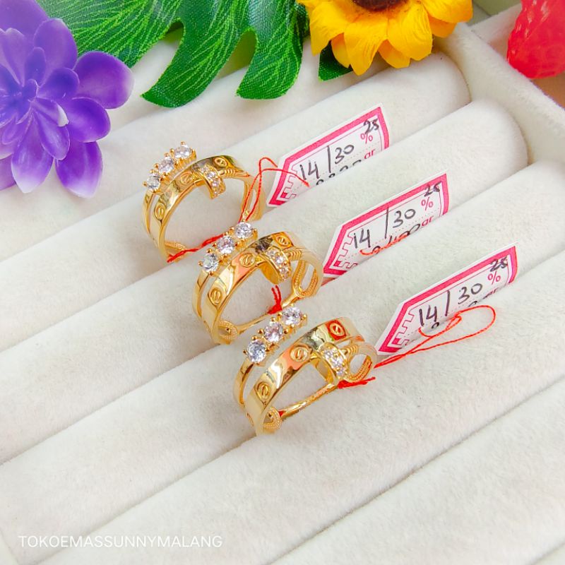 Cincin paku cartier emas asli terbaru kadar 300%