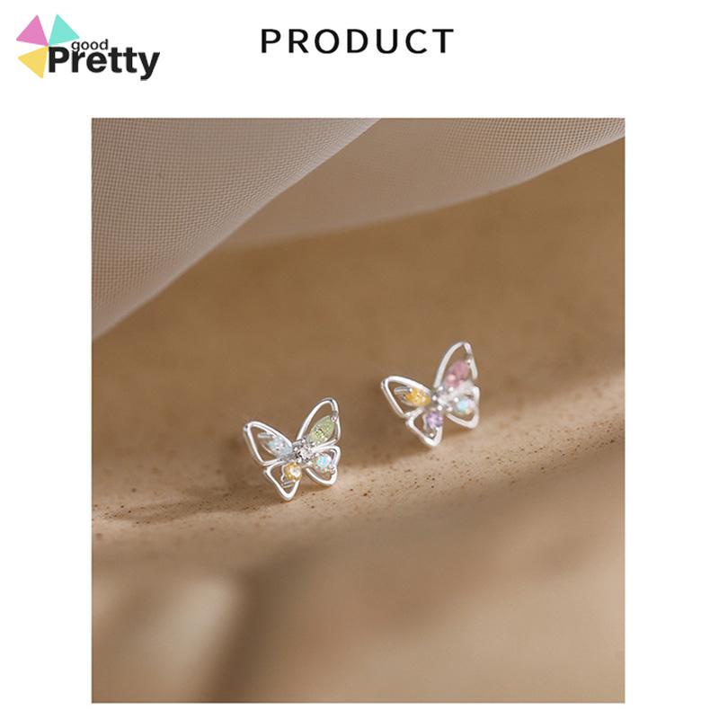 925 Anting Kupu-kupu Perak Sterling  Anting Desain Niche Mewah Ringan Musim Panas Wanita  Sederhana - PD