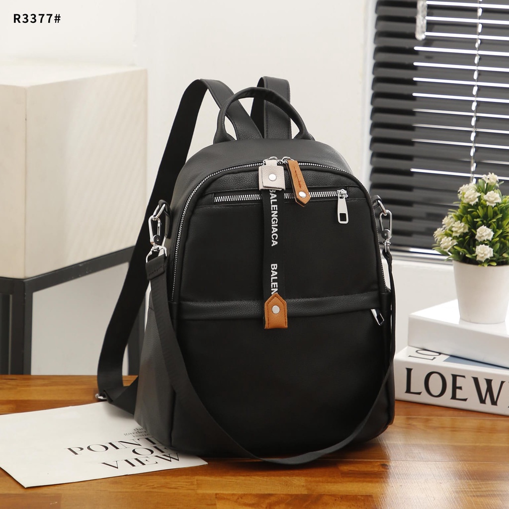 BG Backpack Leather For Women Silver Hardware R3374 R3375 R3376 R3377