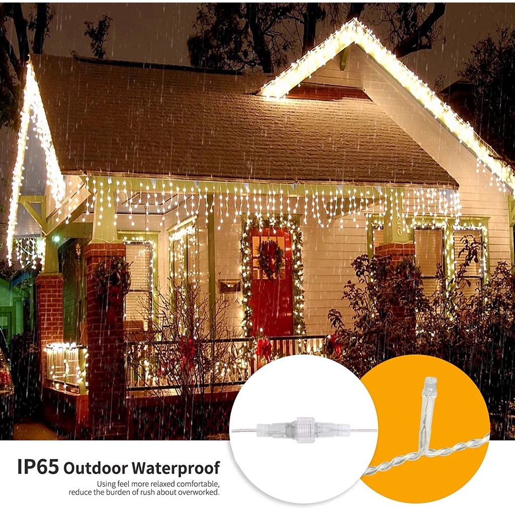 Lampu Strip LED 8 Mode 3.5 / 5m Tahan Air Untuk Dekorasi Taman Mall / Hotel / Rumah / Natal