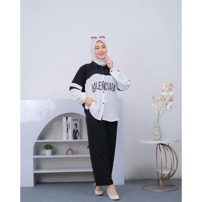 ONE SET VIRAL SUBLIM CRINGKEL MOTIF BALENCIAGA KOREAN STYLE CUTE SETELAN CELANA TERKINI TERBARU