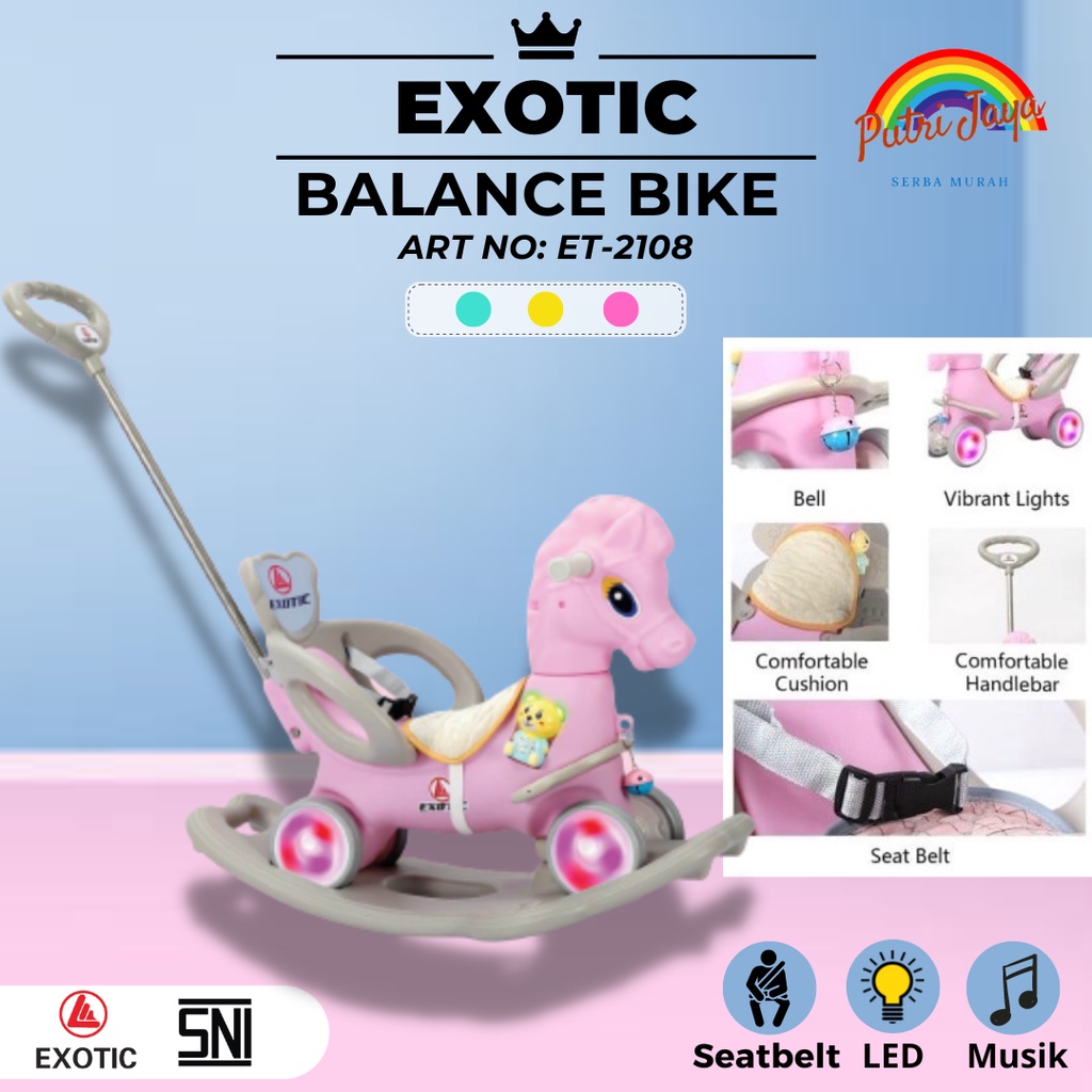 Mainan Anak Kuda-Kudaan Goyang Rocking Horse 3 in 1 Unicorn