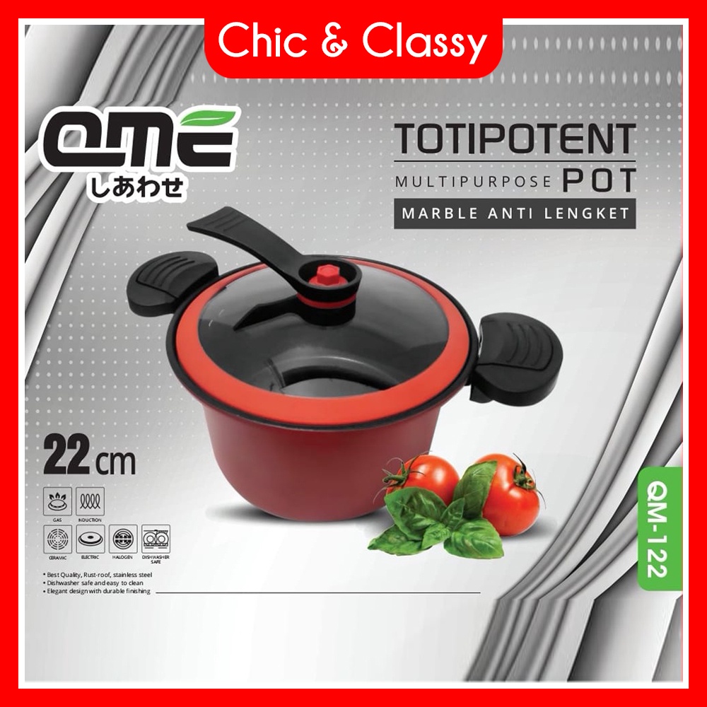 QM-122 || Panci Presto 22cm QME 3.5 Liter Totipotent Micro Pressure Cooker Pot 22CM 3.5L