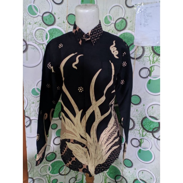 kemeja batik Pria Slimfit lengan panjang