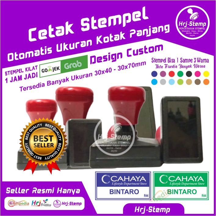 

Cetak Stempel Otomatis Ukuran Kotak 30x40-30x70mm Stempel Warna Flash Desain Custom