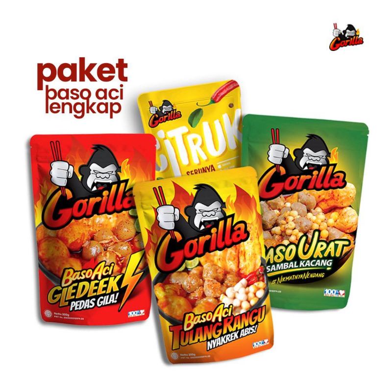 

Gorilla Instan-Paket Gorilla Baso Aci Lengkap 680 Gr Pedas