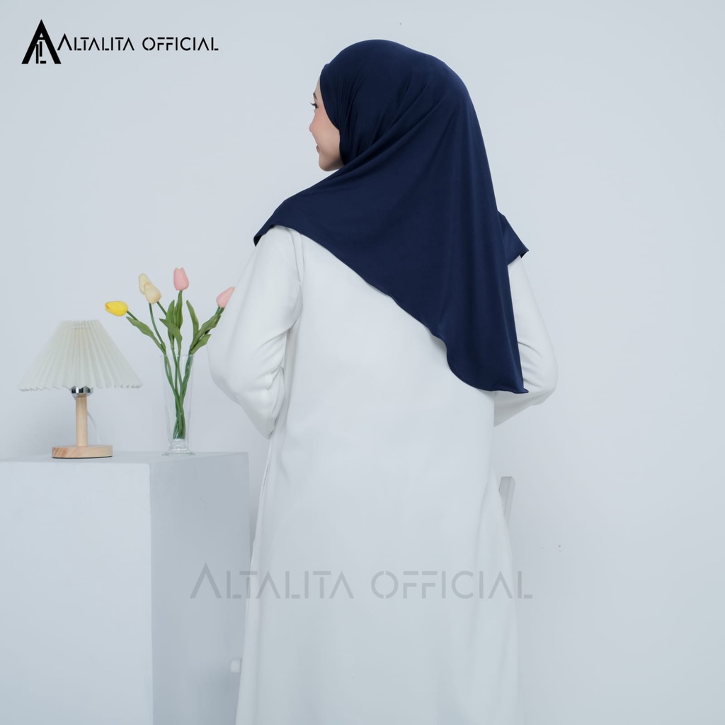 Altalita - Jilbab Instan Zaida Malay Non Pet Terbaru | Kerudung Bergo Hamidah Instan Non Pet Menutup Dada | Hijab Malaysia Instan Jumbo Bahan Jersey Premium Non Pad Cocok untuk Sekolah Olahraga Volly Futsal Senam dan Sehari-hari