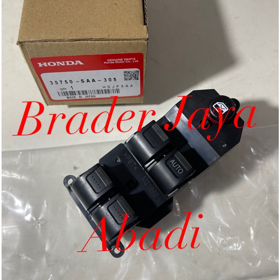 SWITCH POWER WINDOW MASTER TURUN NAIK JENDELA KACA PINTU SUPIR CRV GEN 2 RD4 RD6 JAZZ OLD GD3 CITY G