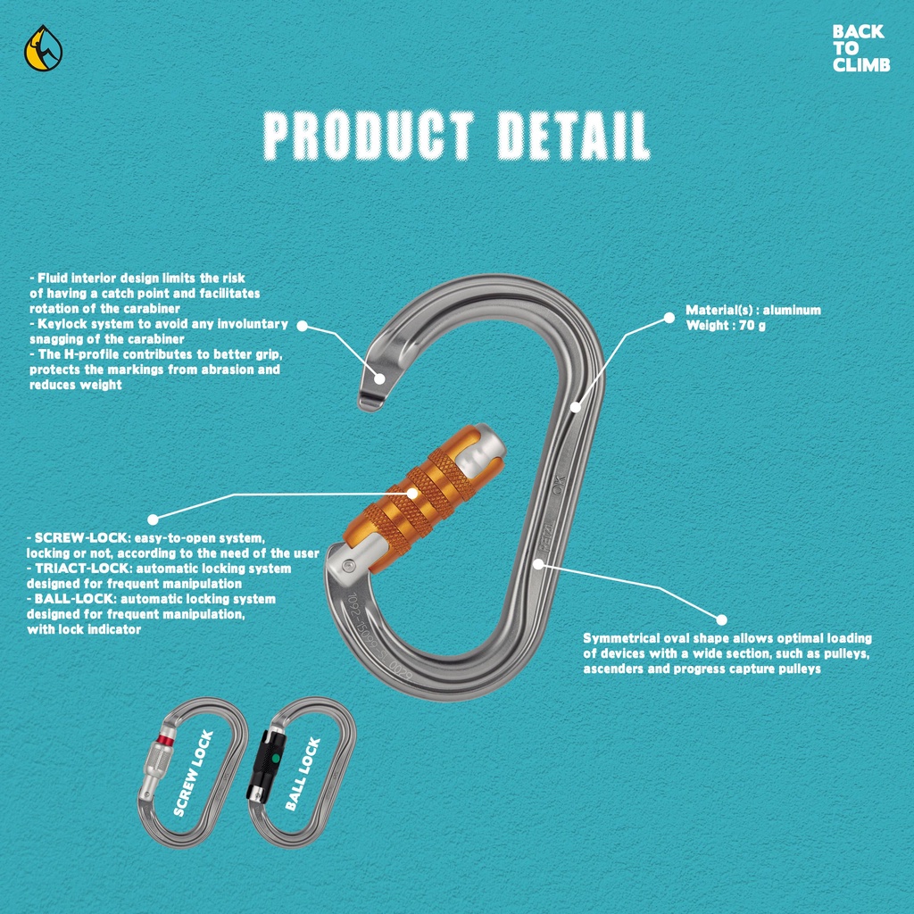 Petzl ok triact lock carabiner