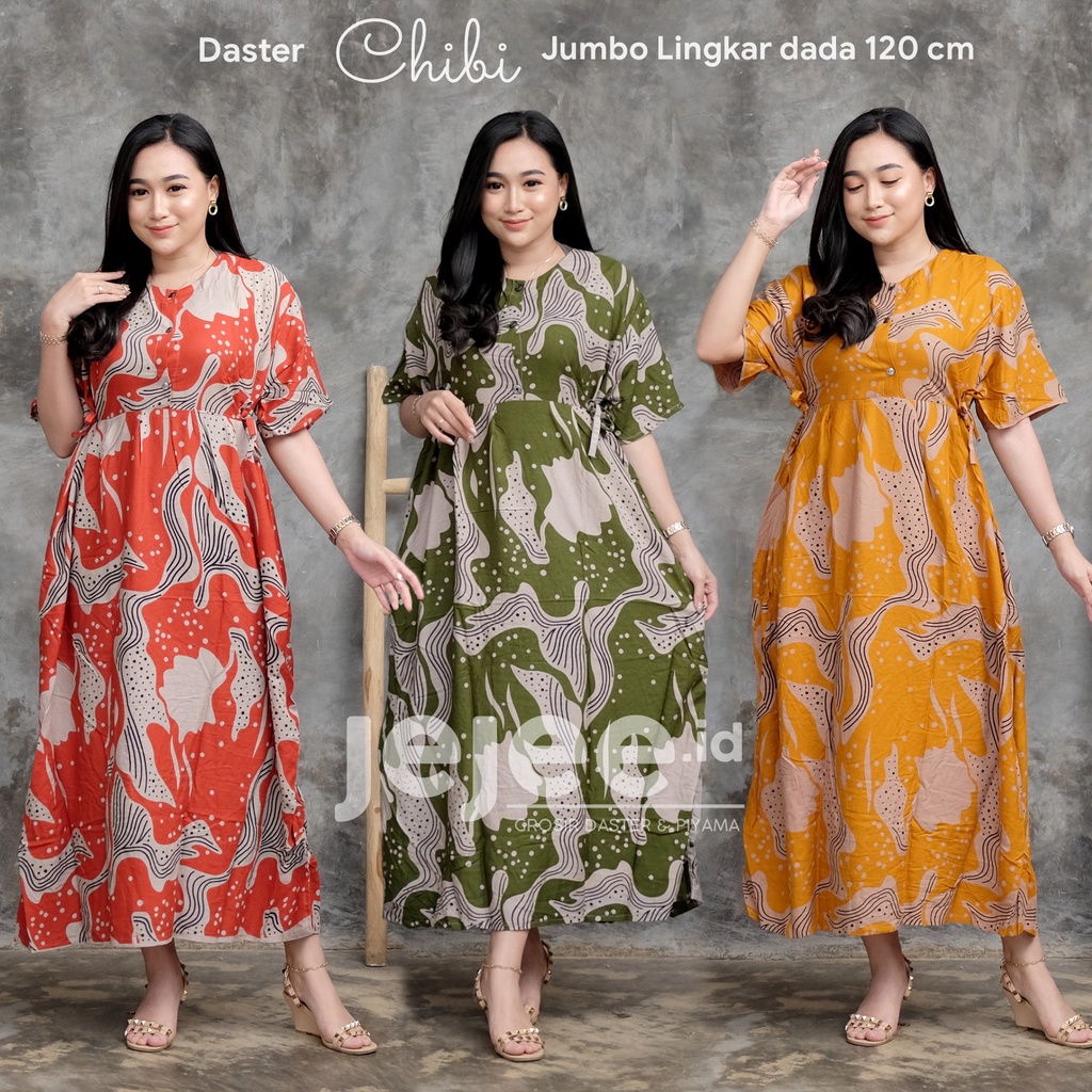 DASTER KIMONO JUMBO BUSUI LD 120 CM DAUSRY DRESS RAYON SEMATA KAKI