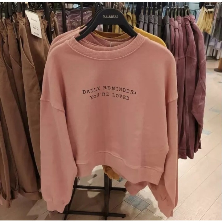 SWEEPER - TERLARIS BASIC SWEATER DAILY REMINDER PRIA &amp; WANITA M-XL BAHAN FLEECE