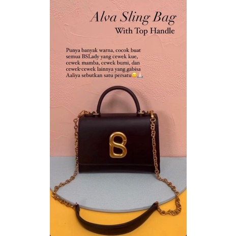 Buttonscarves Alva sling Bag Wit Top Handle New