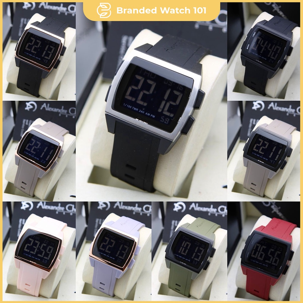 ORIGINAL Jam Tangan Pria Wanita Unisex Alexandre Christie AC 9343 / AC9343 / 9343 Garansi Resmi 1 Tahun, Rubber