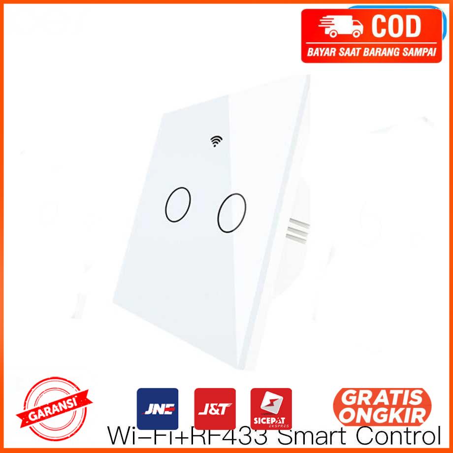 Saklar Lampu Wireless WIFI RF 433 Mhz Smart Home 2 switch