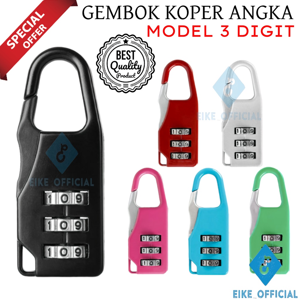 &quot;[EIKE] GEMBOK SWISS PASSWORD CODE LOCK / GEMBOK KOPER SAFETY / ZIPPER LOCK / GEMBOK KOPER / GEMBOK TAS RANSEL &quot;