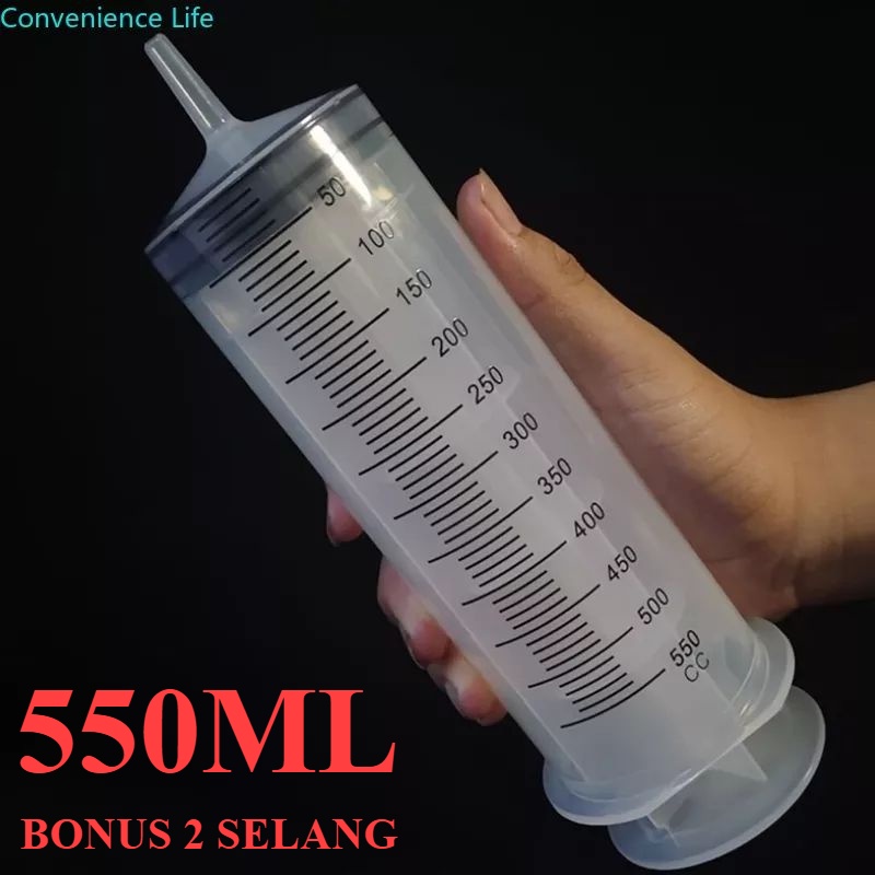 Suntikan 500ml Suntikan 550ml Suntikan jumbo Syringe 500ml Alat Suntik 500ml bonus Selang