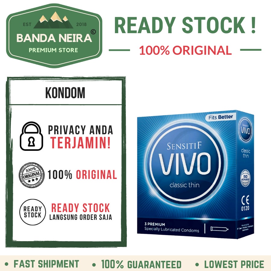 VIVO Classic Thin Condom / Kondom Lembut dan Tipis