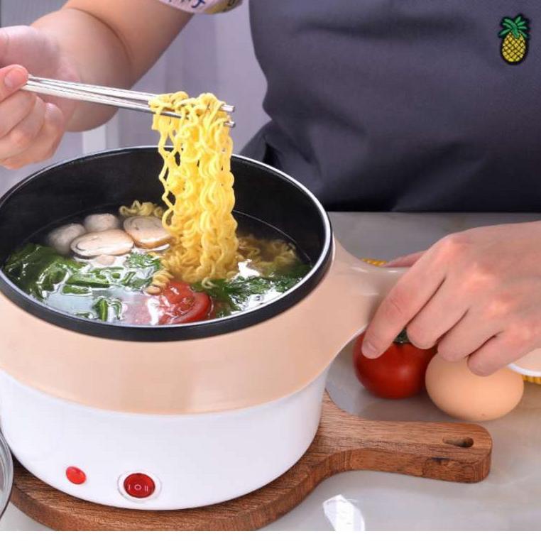 Langsung Kirim Panci Elektrik Kukus Plus Goreng Travel Multifungsi Alat Masak 18cm / Multifungsi ele