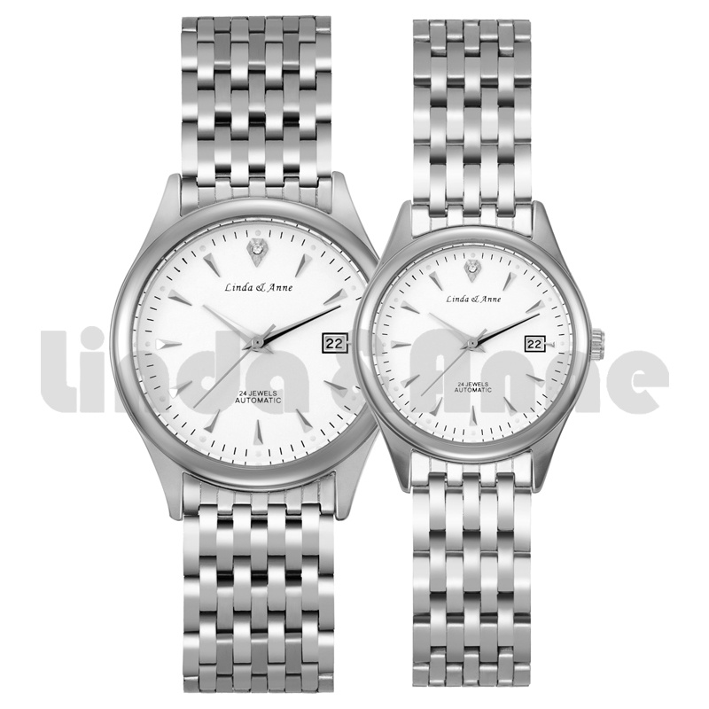 Jam Tangan Wanita Couple Pria Mewah Analog Bisnis Strap Rantai Automatic Anti Air Import Watch