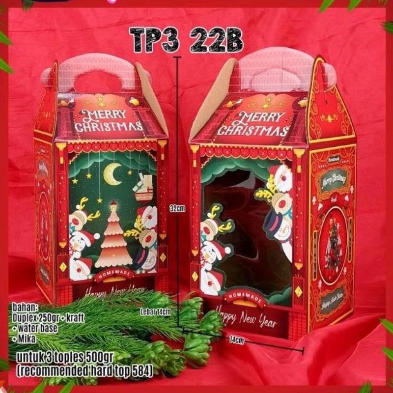 Box TP3 22B / Dus Toples Natal / Box Kue Christmas