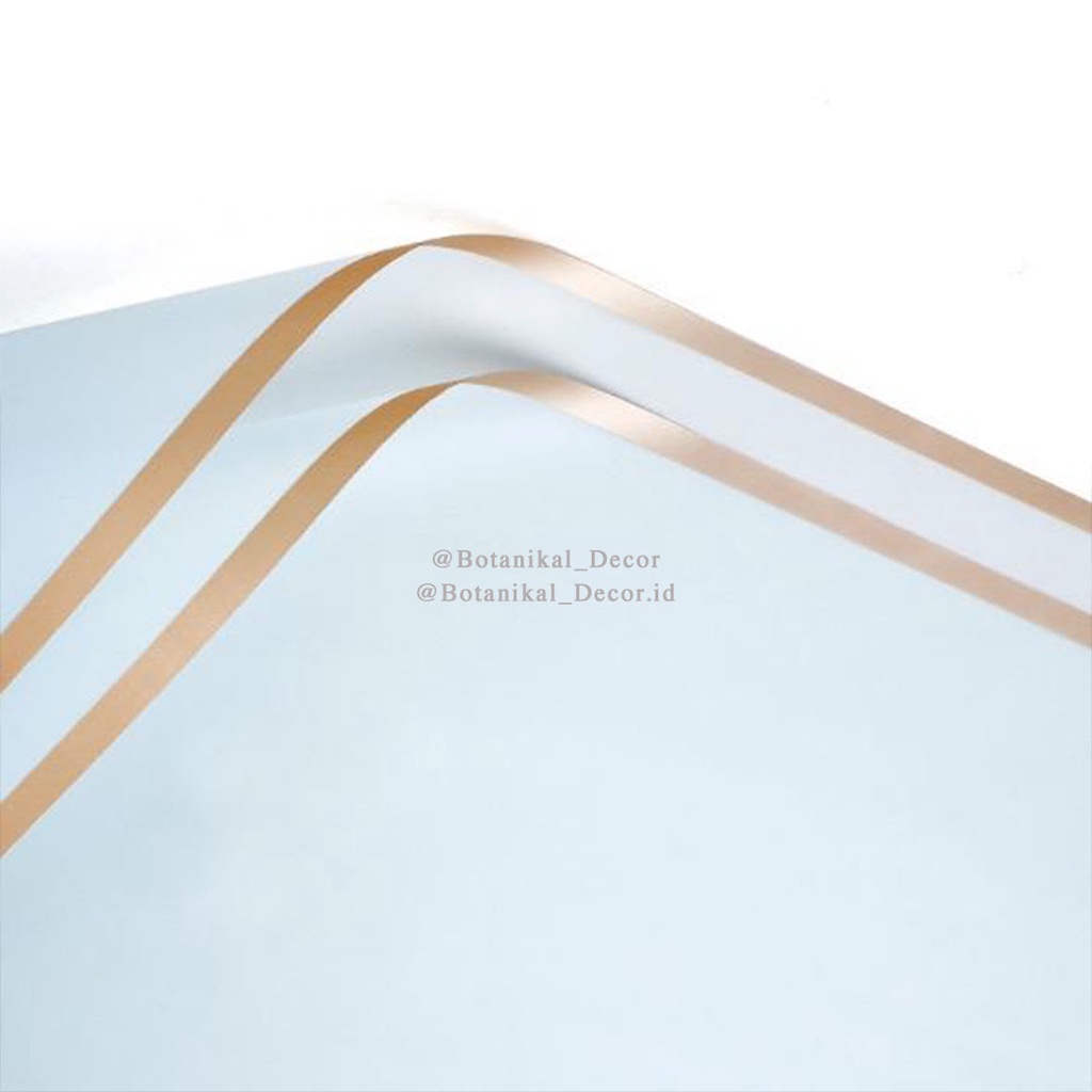 Flower Wrapping Cellophane Paper Kertas Stick Card Holder Stik Bouquet Buket Bunga Buket Bouquet Cake-BLUE