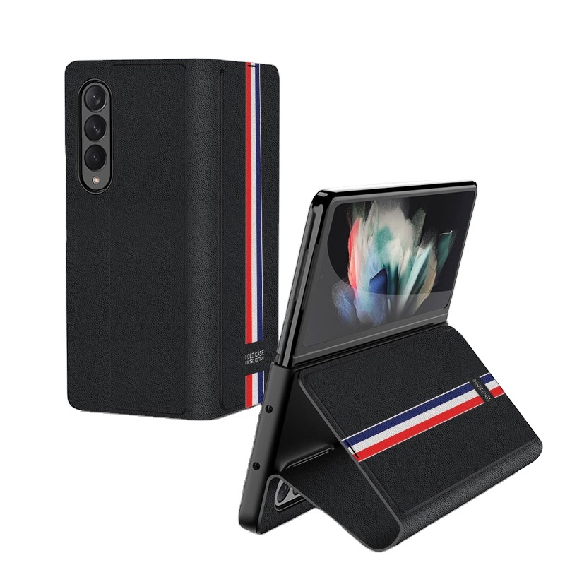 Luxury Flip Lychee Pu Leather Folding Full Cover Mobile Phone Cover Case For Samsung Galaxy Z Fold 3