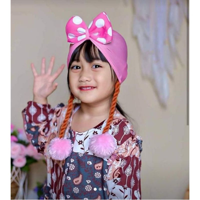 TURBAN ANAK BAYI 0-2 TAHUN KEPANG PITA POLKADOT