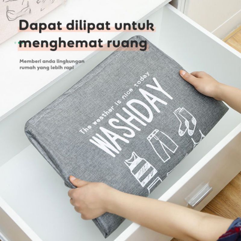 Tempat Penyimpanan Serbaguna/Keranjang Kain Lipat Portable Serut 100L