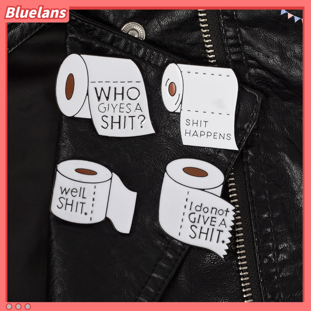 Bros Pin Enamel Bentuk Tisu Toilet Warna Putih Bahan Alloy