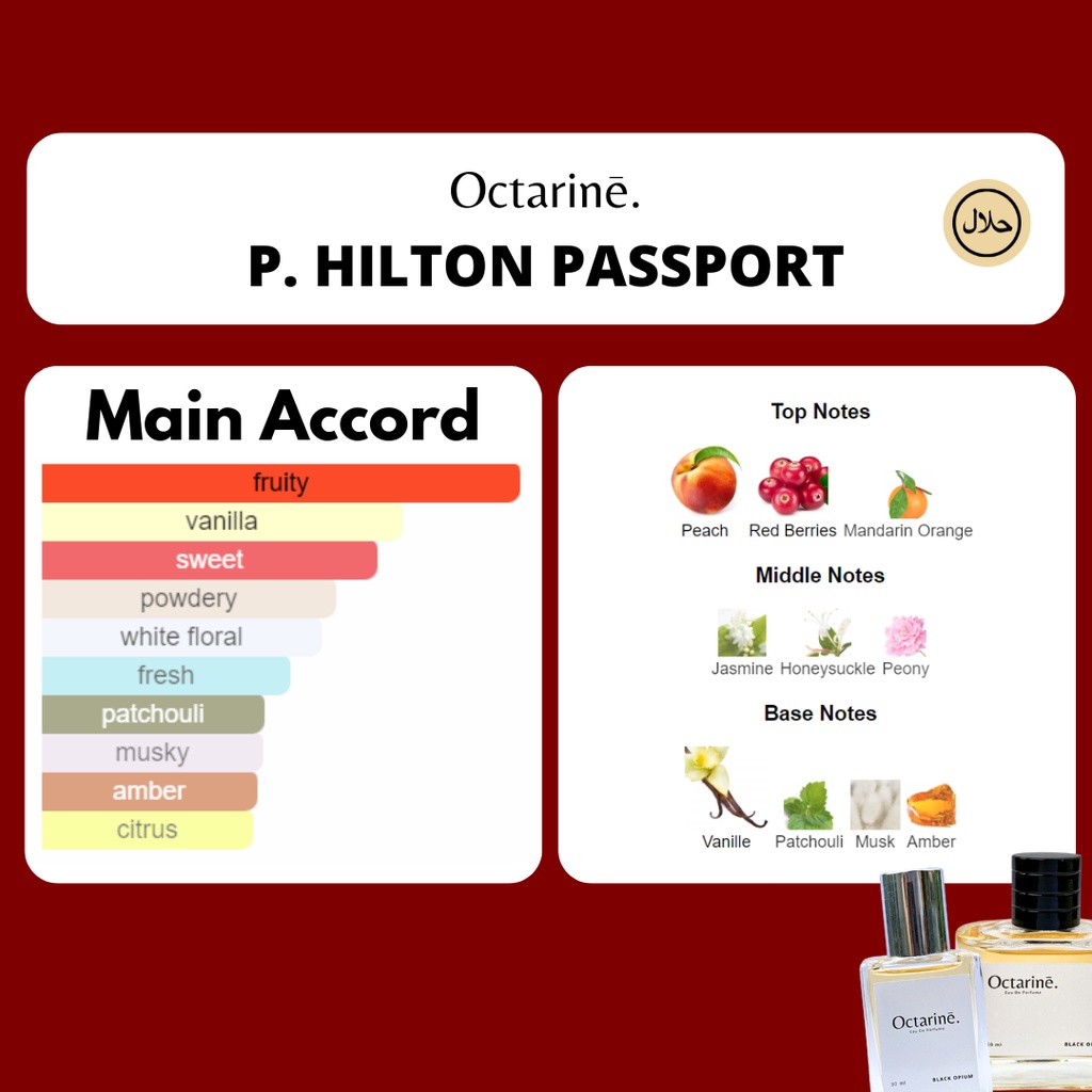 Octarine - Parfum Wanita Pria Tahan Lama Aroma Lembut, Sexy Inspired By P. HILTON PASSPORT | Parfume Farfum Perfume Minyak Wangi Cewek Cowok Murah Original
