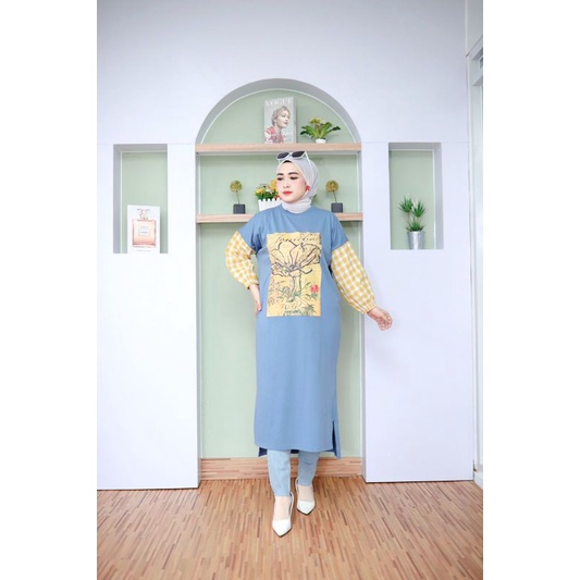 LONG TUNIK LANICHA ORIGINAL/TUNIK WANITA KEKINIAN/TUNIK BRAND LOKAL TERBAIK