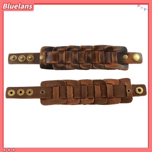 Gelang Bahan Kulit Imitasi Gaya Retro Untuk Pria