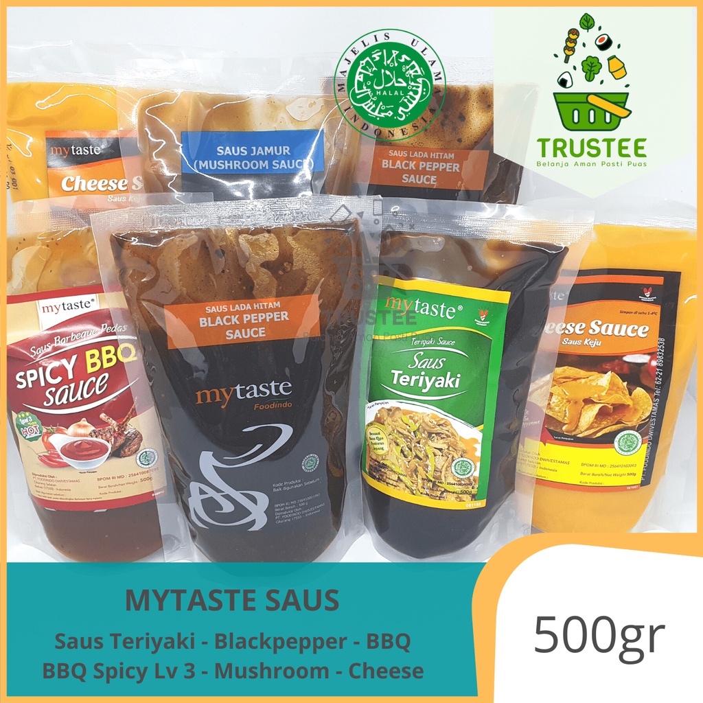 MyTaste Saus Marinasi BBQ Blackpepper Barbeque Teriyaki Jamur Keju Sauce Halal My Taste 500gr