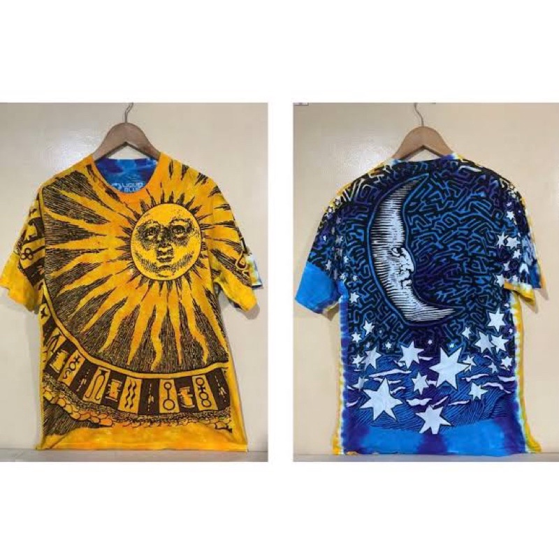 Kaos Liquid Blue Sun And Moon Full Print