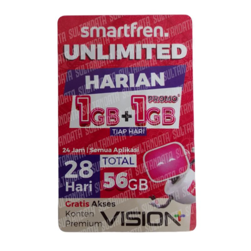 Voucher Smartfren Unlimited Harian 1GB + 1GB Berlaku 28 Hari